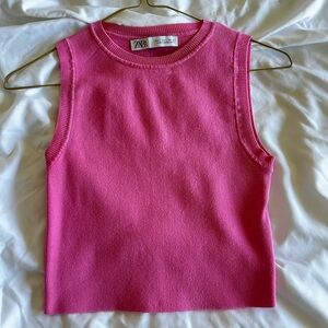 Barbie pink Zara cropped tank